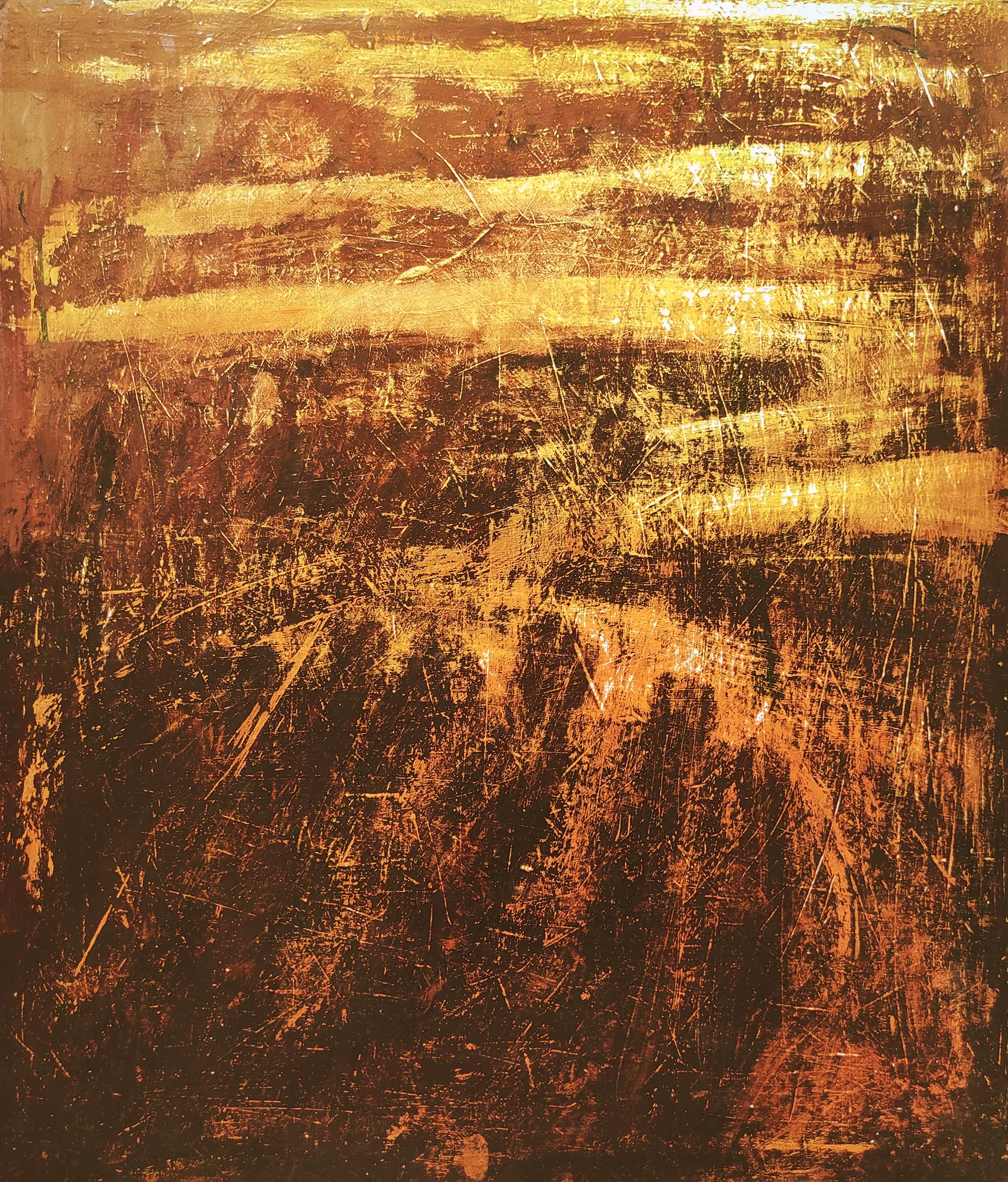 Image of The waters have been spilled by Halyna Ilkiv, size: 70*60 см, made of MDF board, acrylic, varnish, Graphics medium, from Morshyn
