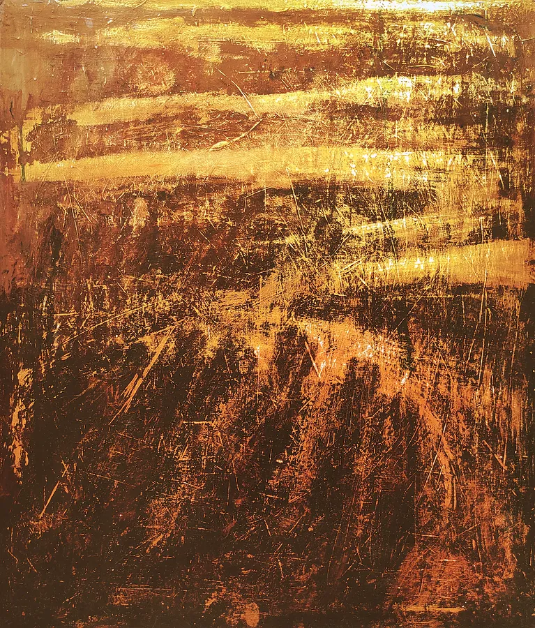 Image of The waters have been spilled by Halyna Ilkiv, size: 70*60 см, made of MDF board, acrylic, varnish, Graphics medium, from Morshyn
