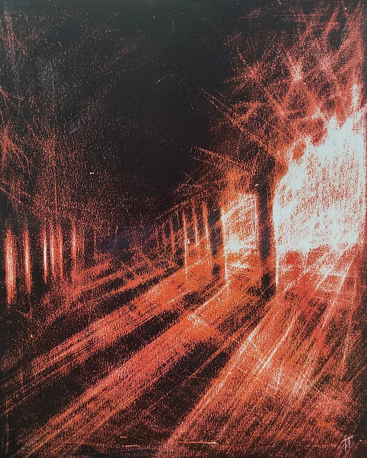 Image of path by Halyna Ilkiv, size: 50*40 см, made of MDF, acrylic, varnish, Graphics medium, from Morshyn