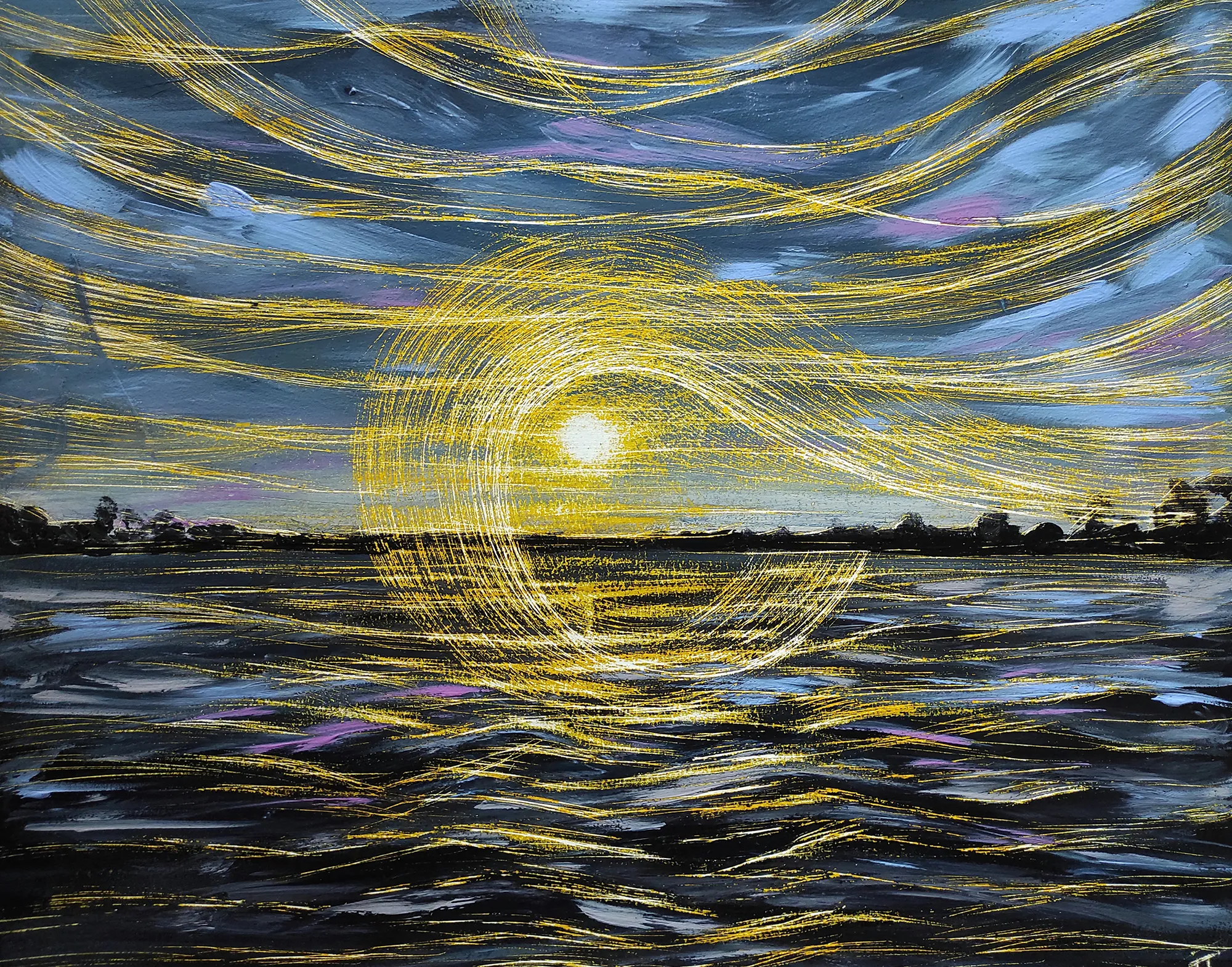 Image of Crossing the Ocean by Halyna Ilkiv, size: 40*50 см, made of MDF, acrylic, varnish, Graphics medium, from Morshyn