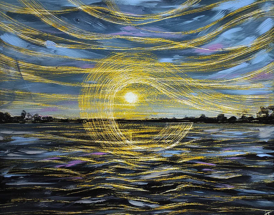 Image of Crossing the Ocean by Halyna Ilkiv, size: 40*50 см, made of MDF, acrylic, varnish, Graphics medium, from Morshyn